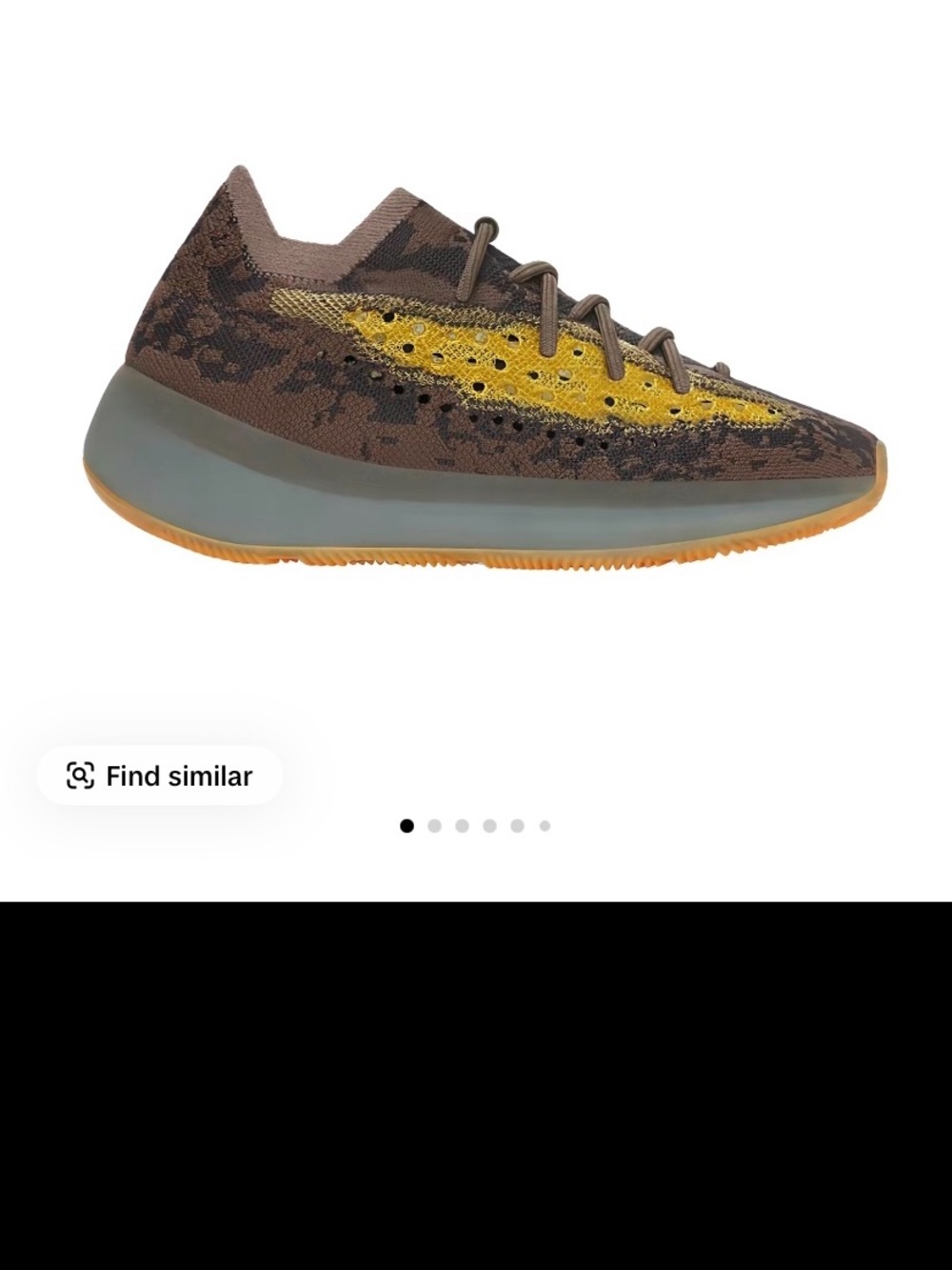 Yeezy Sneakers in Brown and Yellow - Low-Top Knit Runner